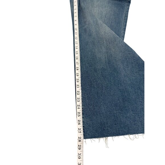 OAT New York Wide-Leg Denim Jeans Raw-Hem Blue Womens Size 10/30 - Picture 5 of 8